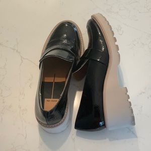 Women’s Black Patent Leather Platform Loafers